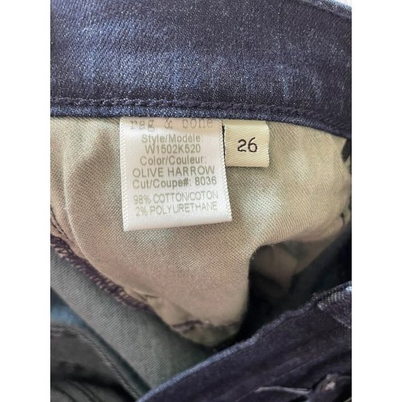 Women's Rag & Bone Skinny W1502K520 Jeans Dark Wash Heritage size 26 - Picture 4 of 8